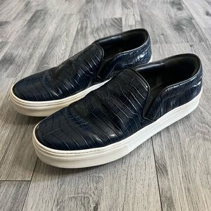 Celine Paris Croc Embossed Slip On Sneakers Sz 40